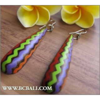 Unik Wood Painting Earring Bali